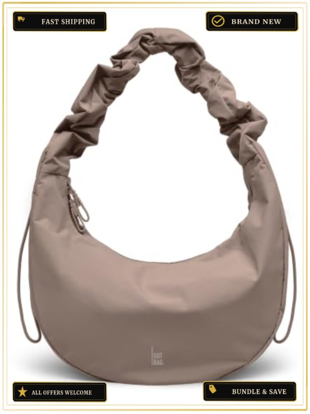 GOT BAG Moon Bag Ruffle Shoulder Bag Recycled Nylon Adjustable Strap